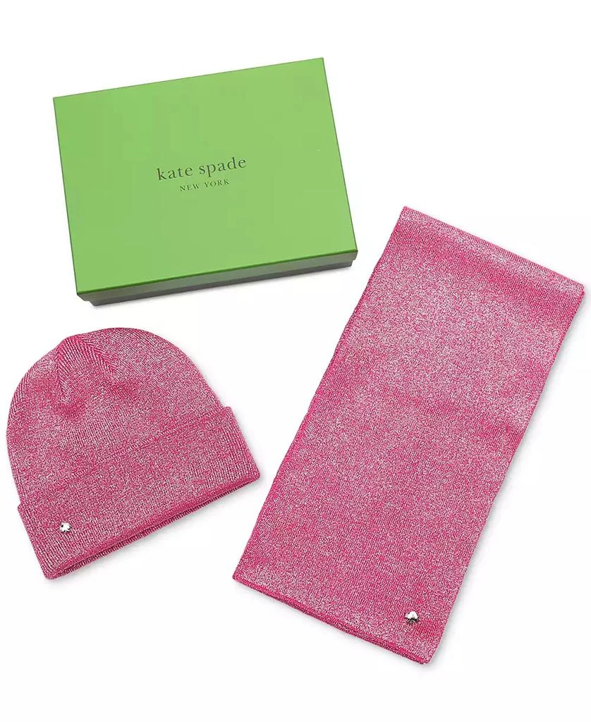Kate Spade Women's Metallic Beanie & Scarf Boxed Gift Set 1