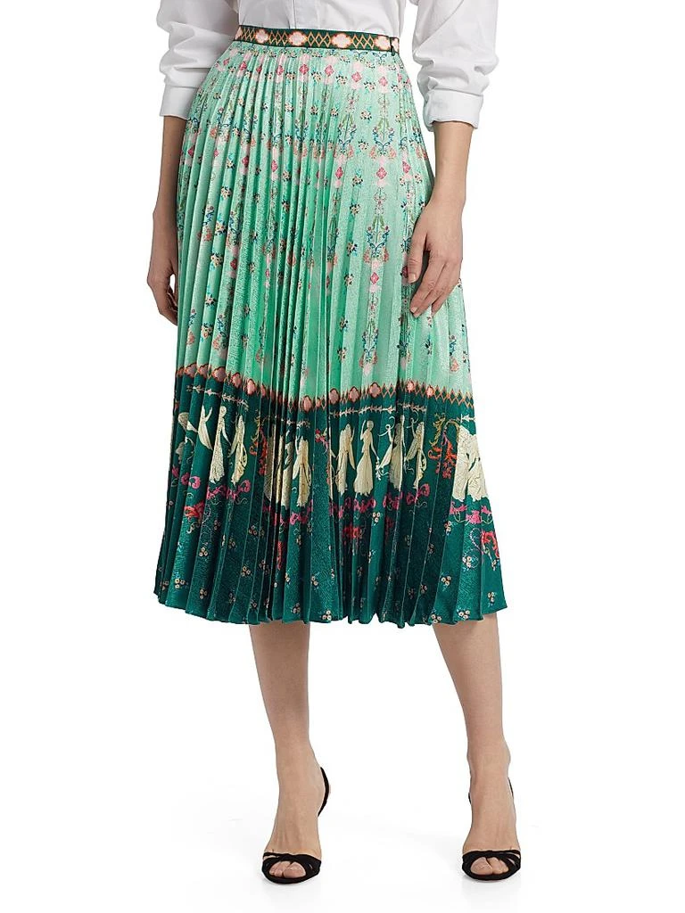 Saloni Kim Printed Pleated Midi-Skirt 3