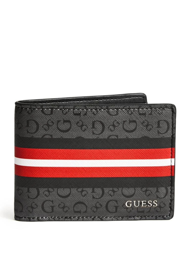 Guess Factory Slim Logo Striped Bifold Wallet 1