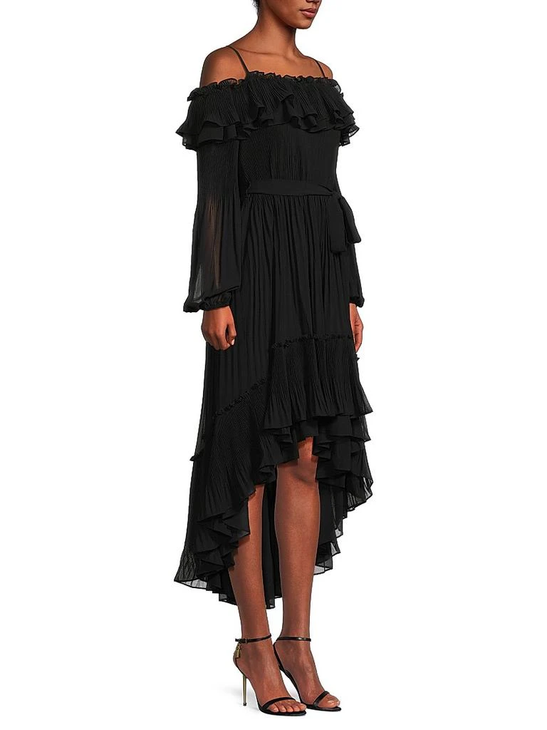 UNGARO Holland Pleated Ruffled High-Low Dress 4