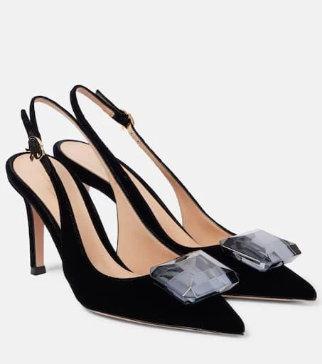 Gianvito Rossi Jaipur 85 velvet slingback pumps 1