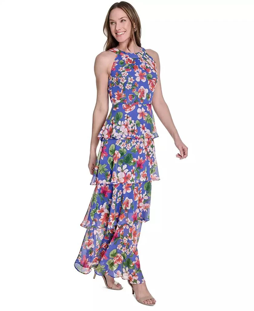Tommy Hilfiger Women's Floral-Print Tiered Halterneck Maxi Dress 2