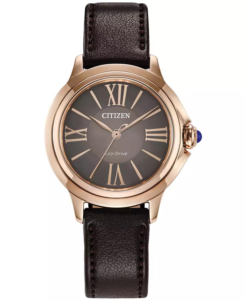 Citizen Eco-Drive Women's Ceci Brown Apple Material Strap Watch 34mm