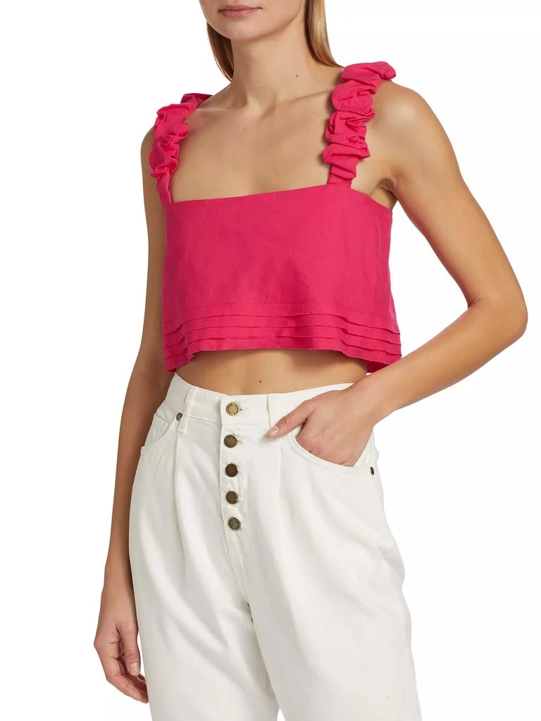 Ramy Brook Cora Linen-Blend Crop Top 3