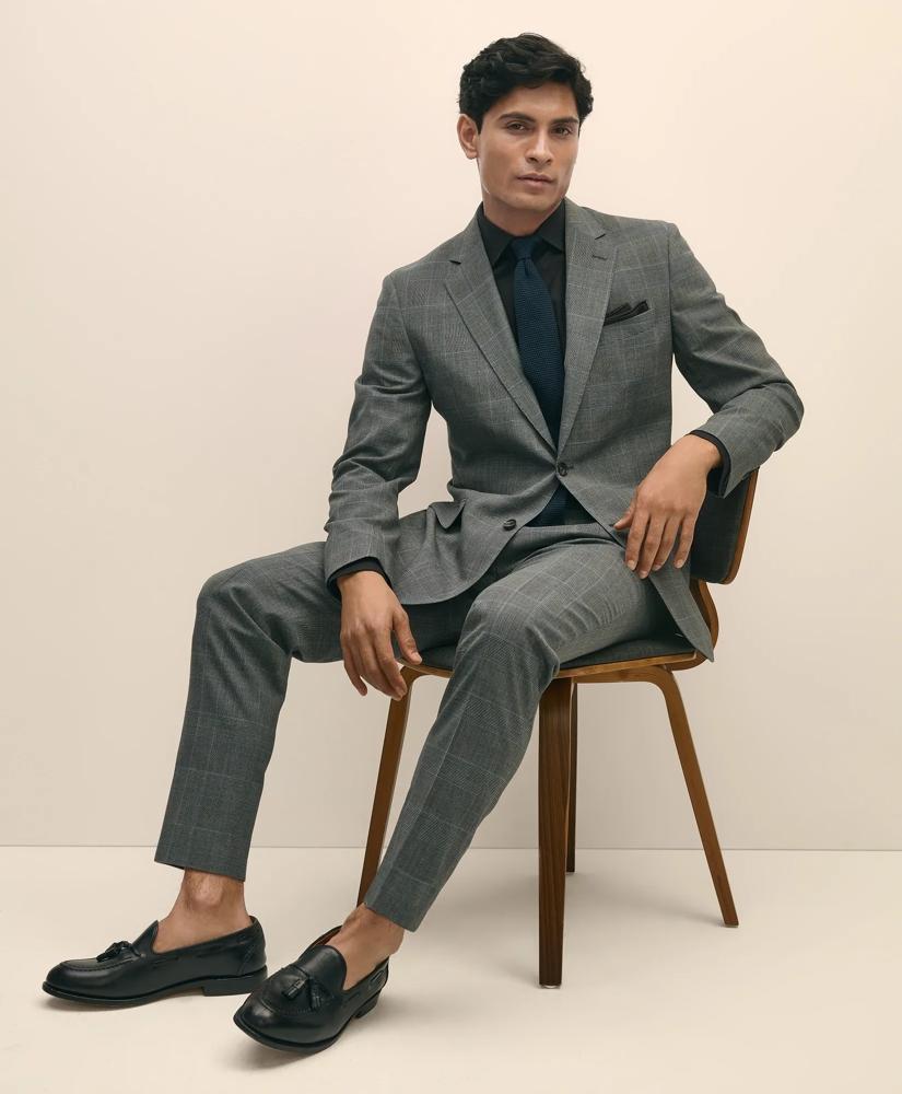 Brooks Brothers Brooks Brothers Explorer Collection Slim Fit Wool Check Suit Pants