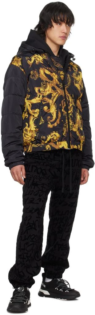 Versace Jeans Couture Black Watercolor Couture Down Jacket 4