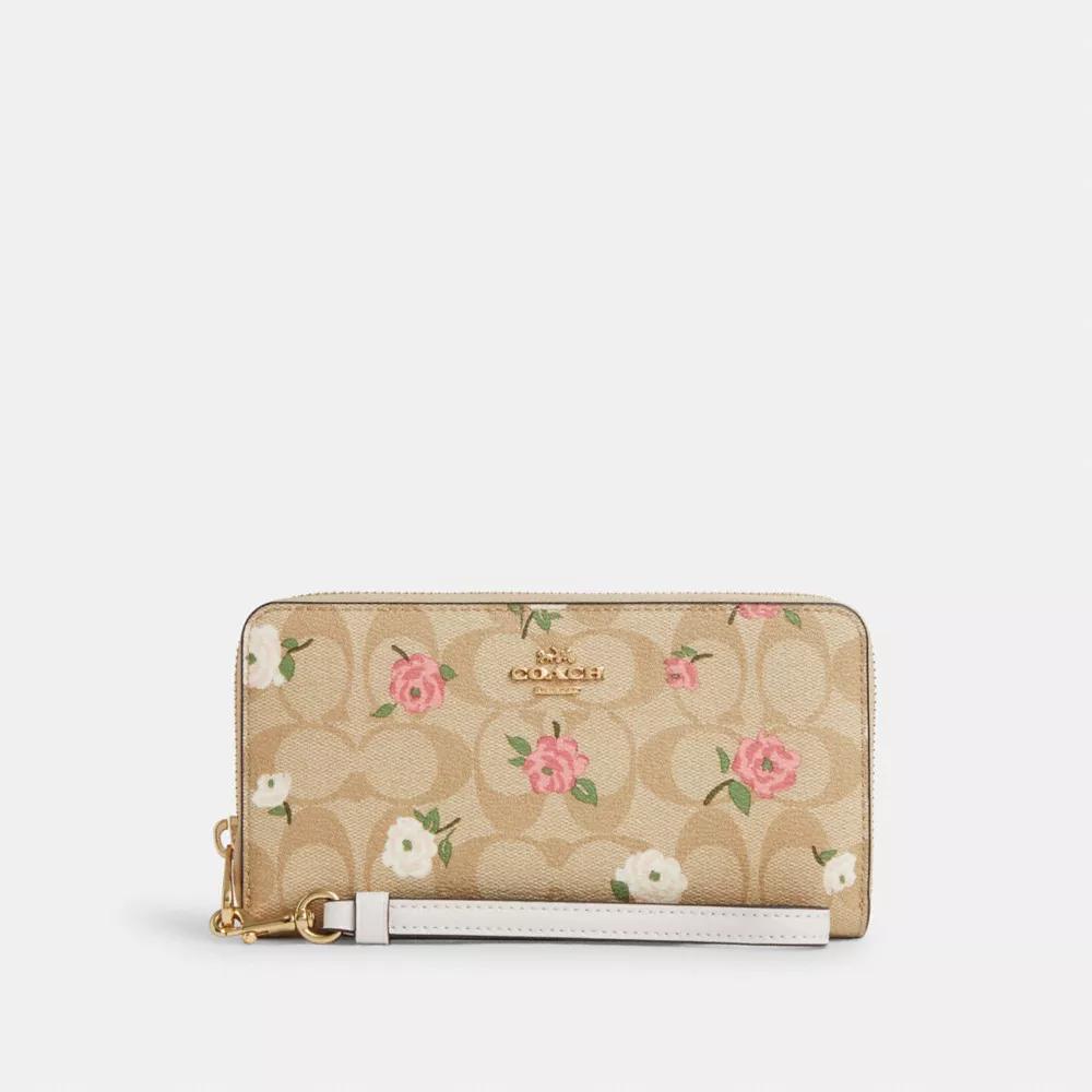 長財布 COACH Phone Wallet In Signature With Floral Print  CAR11 COACH® Outlet | Phone Wallet In Signature Canvas With Floral