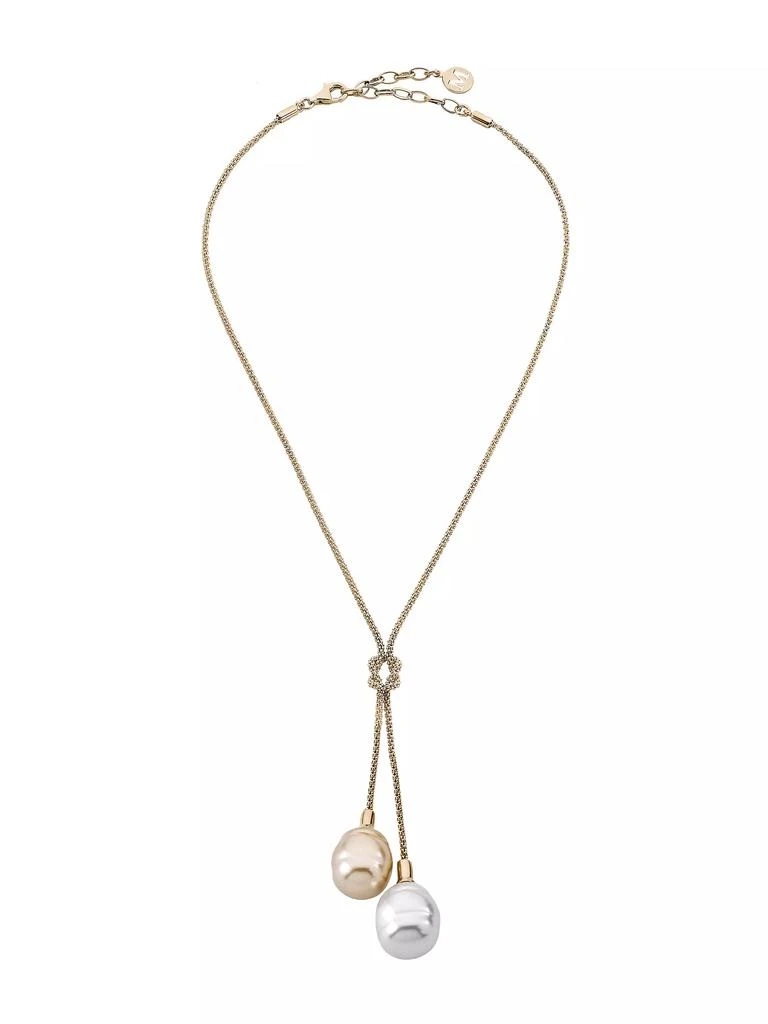 Majorica Tender 18K-Gold-Plated & Lab-Grown Baroque Pearls Knot Necklace 1