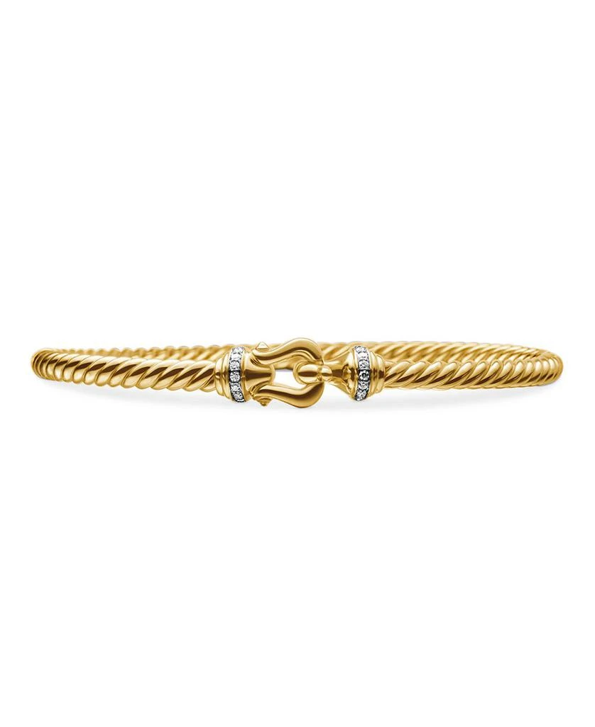 David Yurman Buckle Cablespira® Bracelet in 18K Yellow Gold with Diamonds, 3.5mm 1