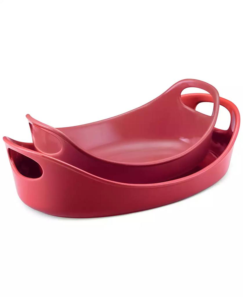 Rachael Ray Stoneware Set of 2 Bubble & Brown Baking Dishes