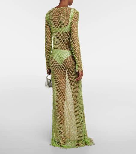Self Portrait Beaded fishnet maxi dress 3