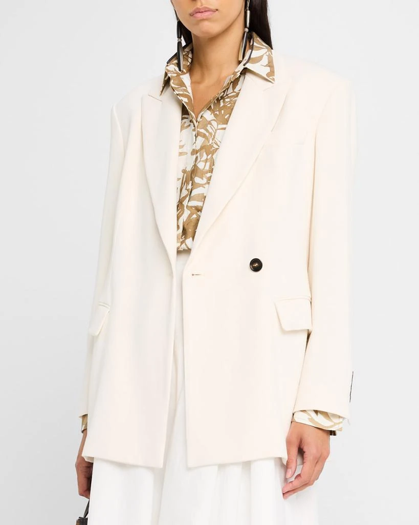 Brunello Cucinelli Diagonal Button-Front Viscose Blazer 4
