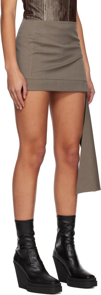 Yuzefi Gray Asymmetric Miniskirt