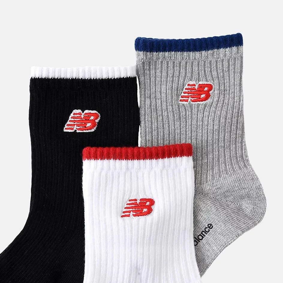 New Balance Kids Patch Logo Midcalf Socks 3 Pack 3