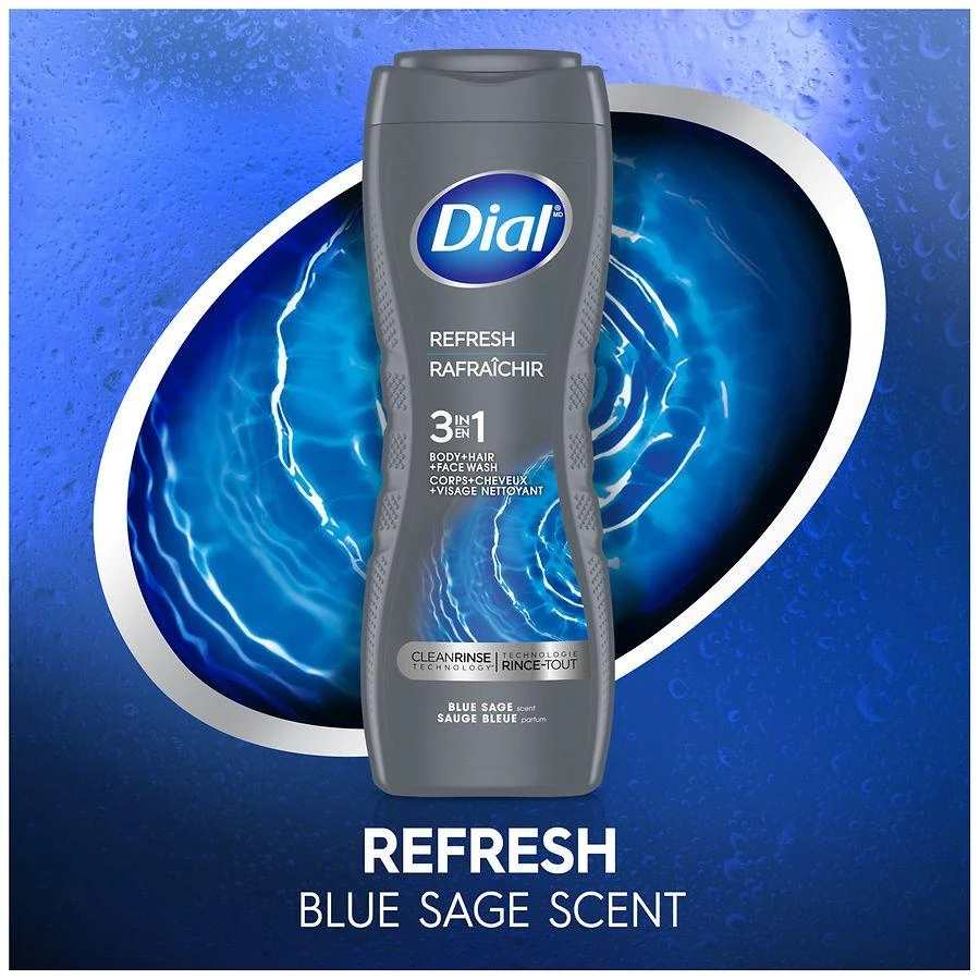 Dial Men 3 in 1 Body Wash Blue Sage 5
