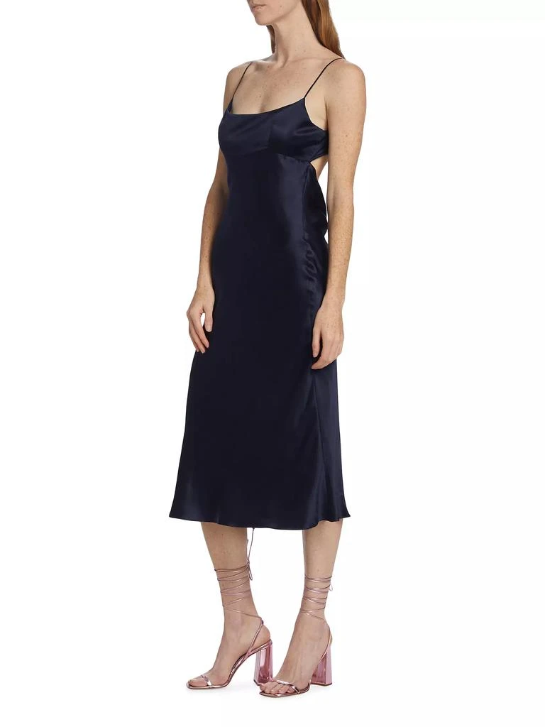 Amanda Uprichard Breeze Silk Tie-Back Midi-Dress 4