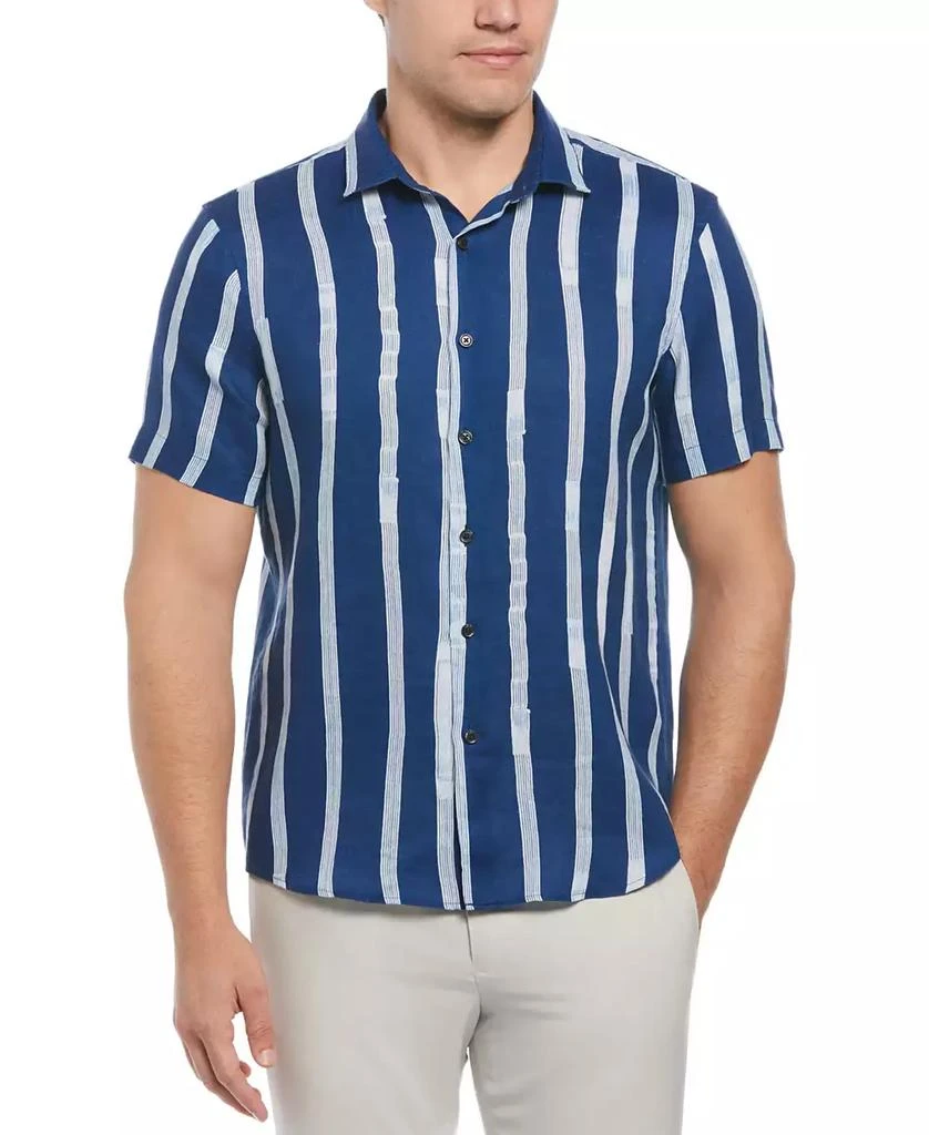 Perry Ellis Men's Paint Stripe Short-Sleeve Button-Front Shirt 1