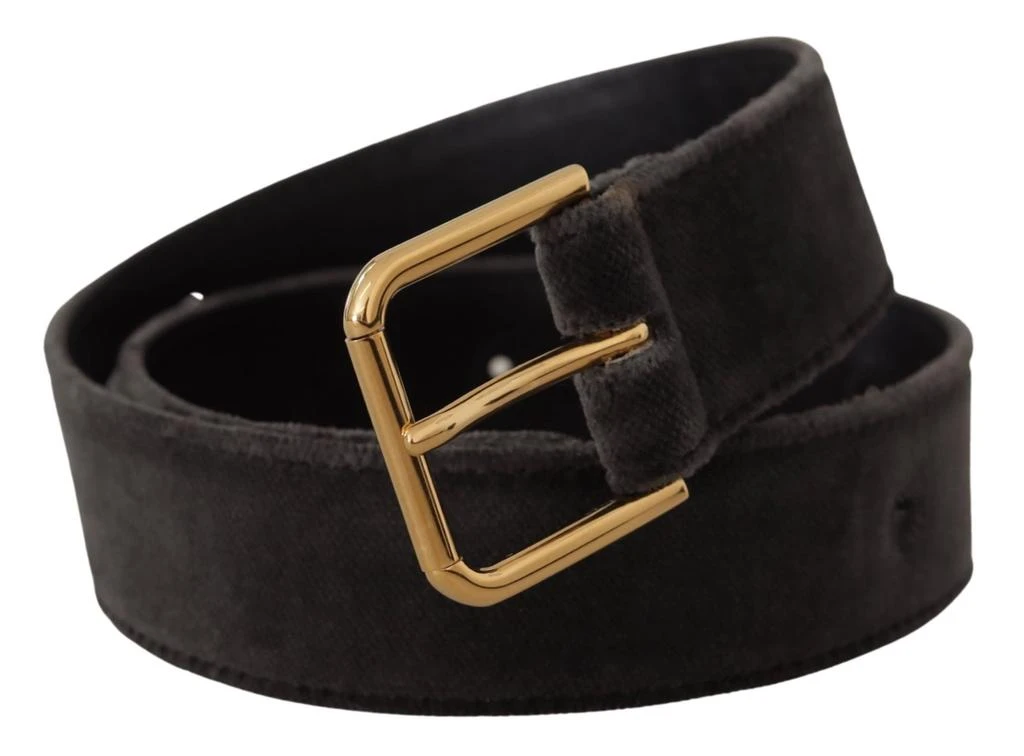 Dolce 
Gabbana Velvet gold Tone Logo Metal Waist Buckle Women
s Belt 2