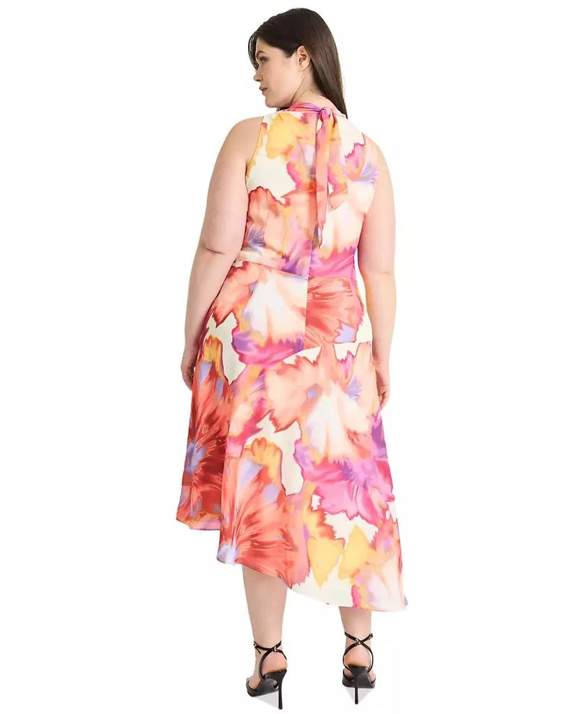 Maggy London Plus Size Printed Asymmetric-Hem Midi Dress 3