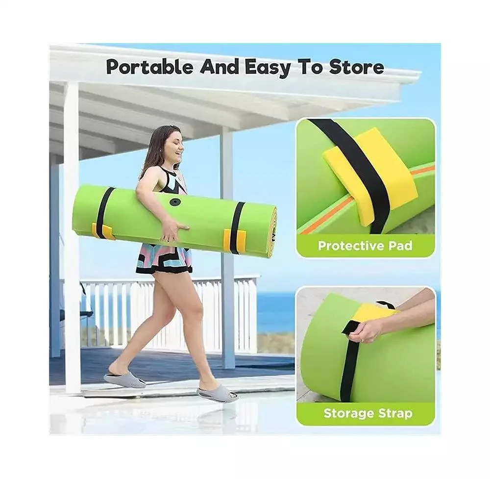 HALLOLURE Green Water Floating Mat Foam Pad, 8x4FT Bouncy Tear-Resistant XPE Foam 4