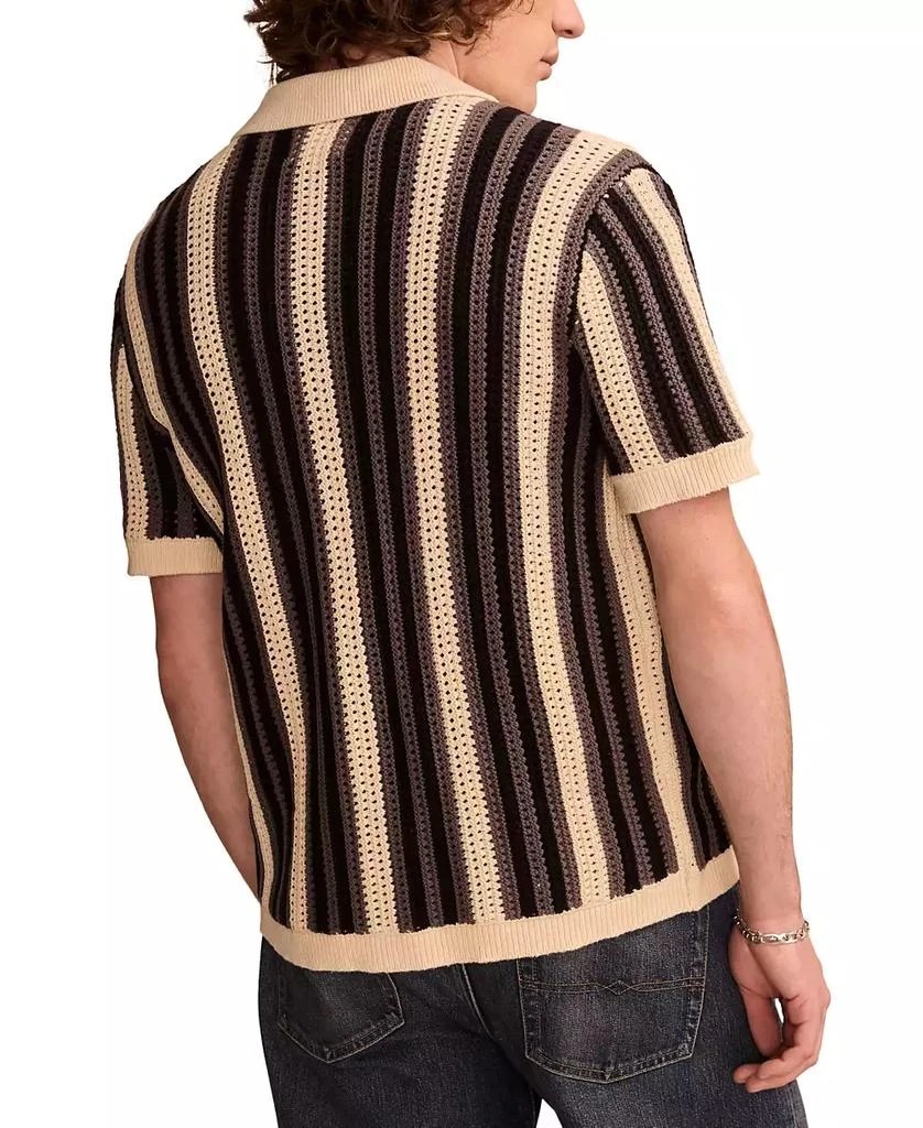 Lucky Brand Men's Short Sleeve Striped Cardigan Sweater 3