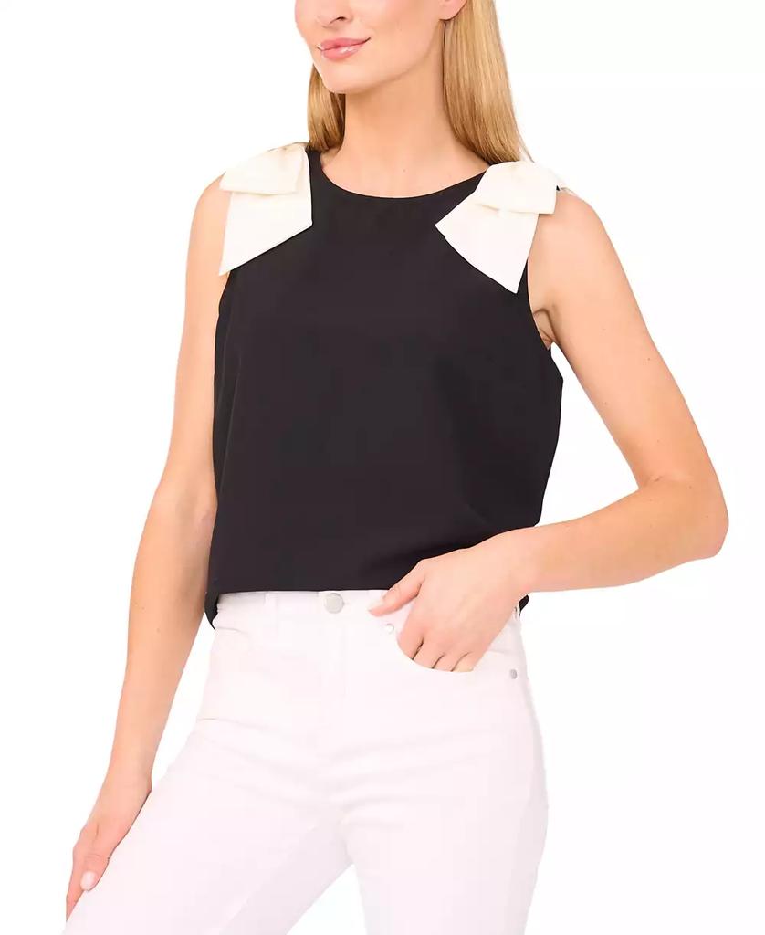 CeCe Women's V-Neck Contrast-Bow Sleeveless Top