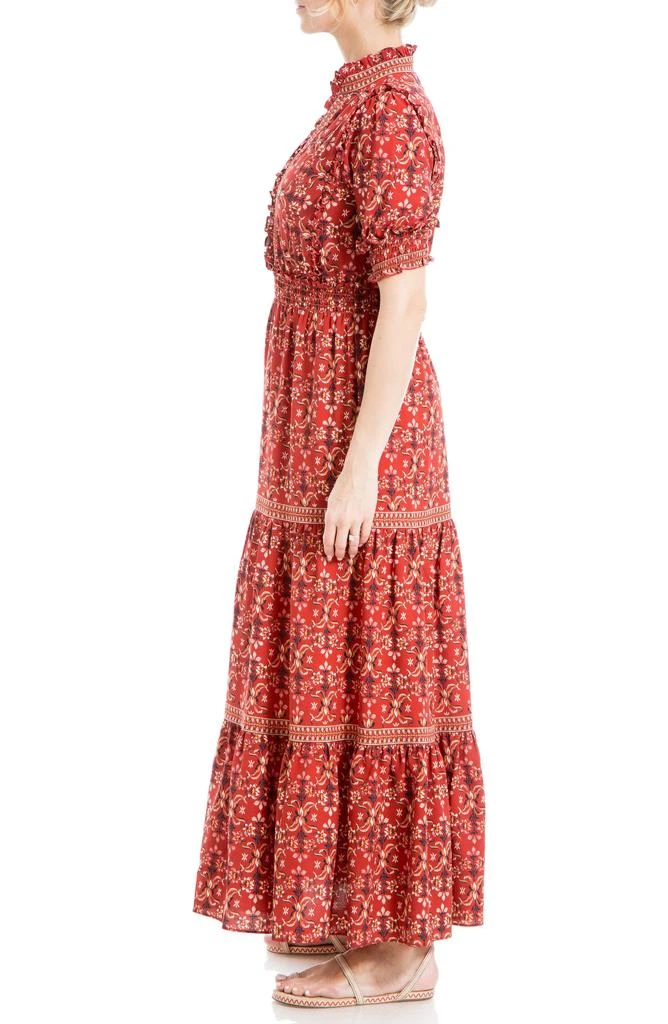Max Studio Ruffle Collar Print Tiered Maxi Dress 5