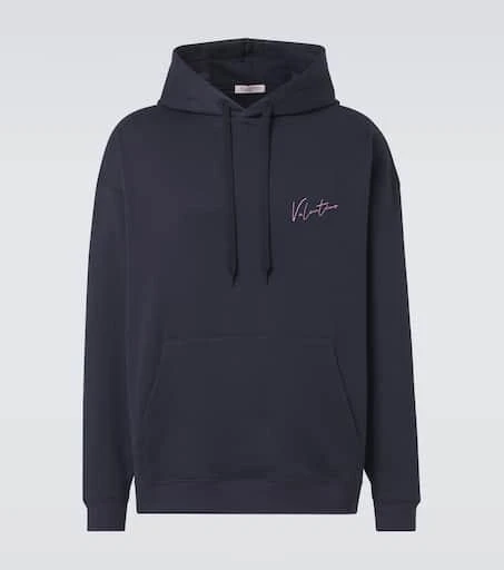 Valentino Logo cotton-blend jersey hoodie 1