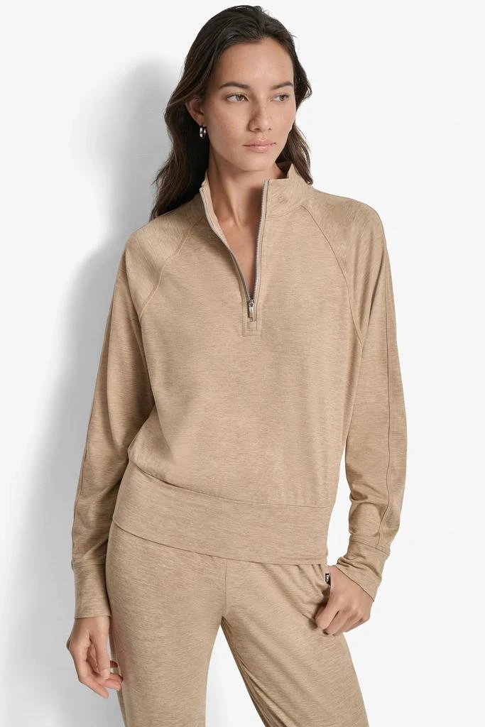 DKNY SPACEDYE HALF ZIP RAGLAN SLEEVE PULLOVER 1