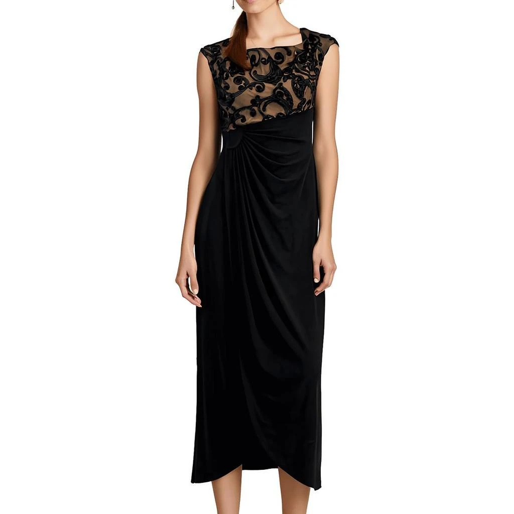 green emerald velvet dress Connected Apparel Navy Cowl Neck Sheath Dress main image 0