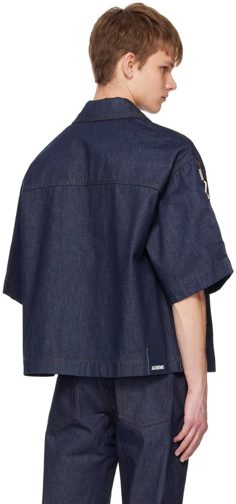 Jacquemus Navy Le Raphia 'La chemise de Nîmes Cuerd' Denim Shirt 3