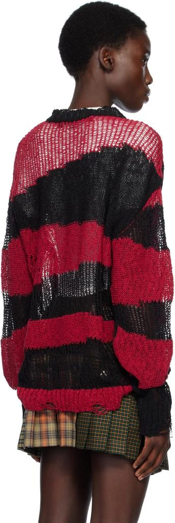 ANDERSSON BELL Red & Black Stripe Crew-Neck Sweater 3