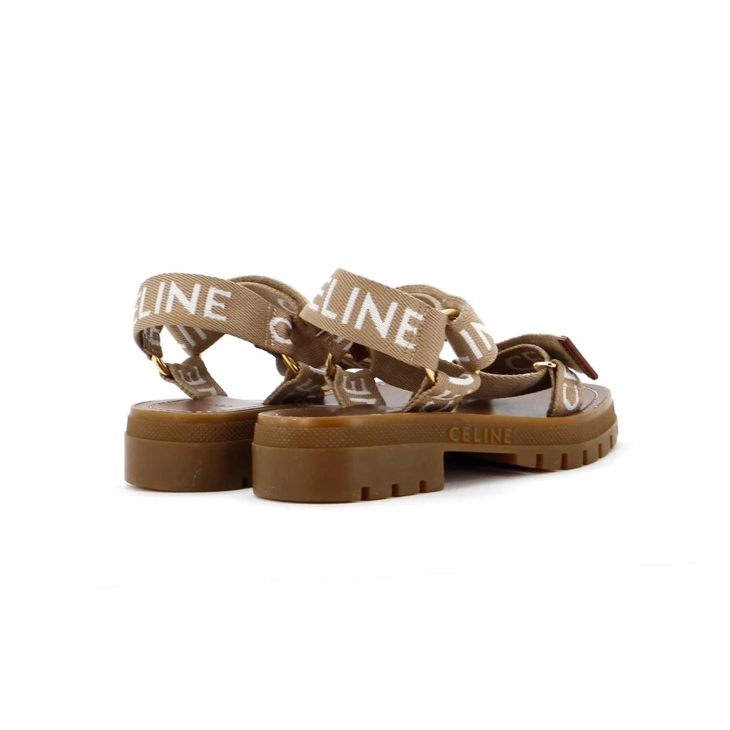 Celine Women's Logo Leo Sandals Printed Wool 3