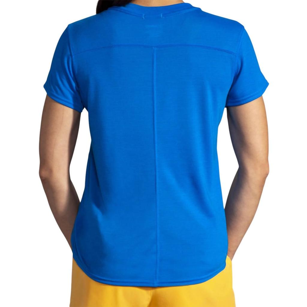 Brooks Women's Distance Short Sleeve Running Top In Blue Bolt