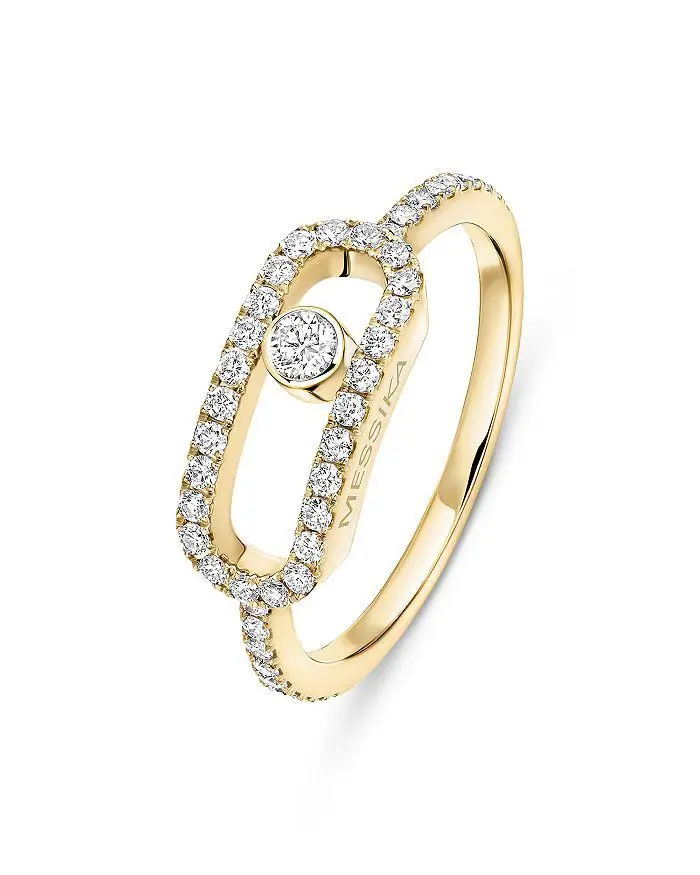 Messika 18K Gold Move Uno Large Diamond Pavé Ring, 0.31 tcw