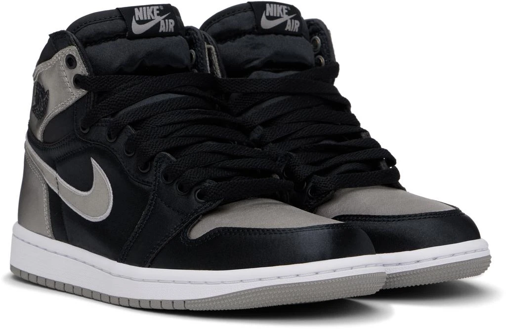 Jordan Black & Silver Air Jordan 1 High OG Sneakers 4
