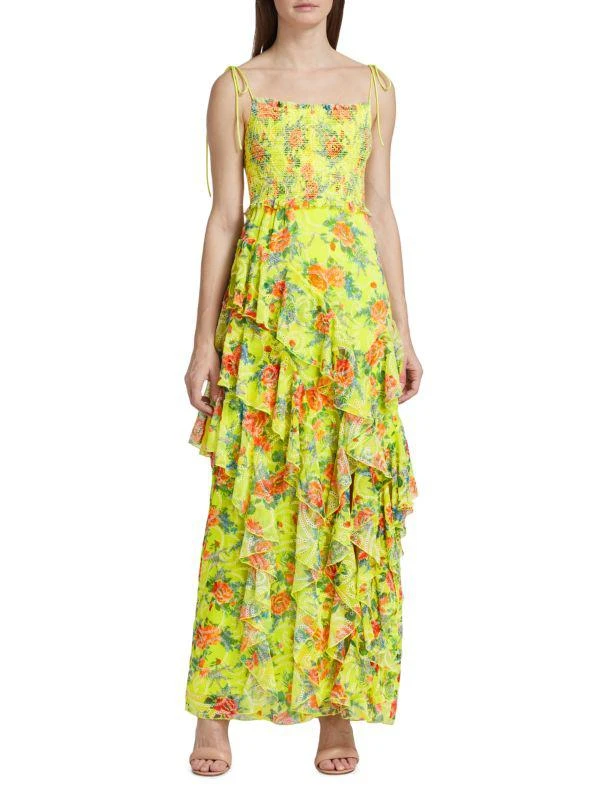 Alice + Olivia Jocelyn Tiered Ruffle Maxi Dress 1