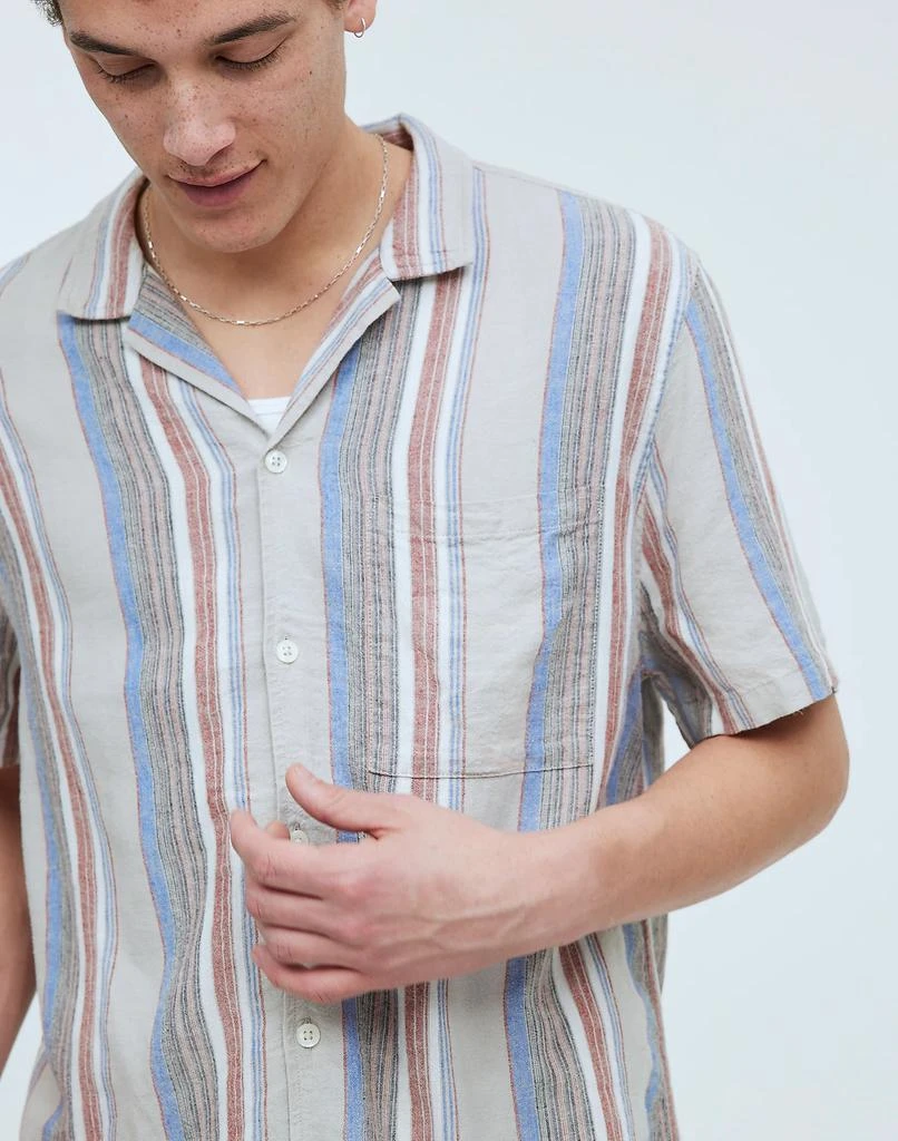 Madewell Easy Short-Sleeve Shirt in Stripe Linen 5