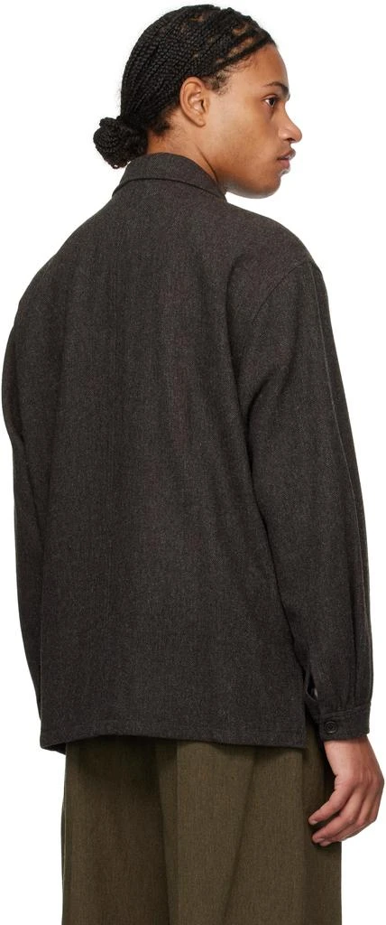 AMOMENTO Brown Wool Overshirt 3