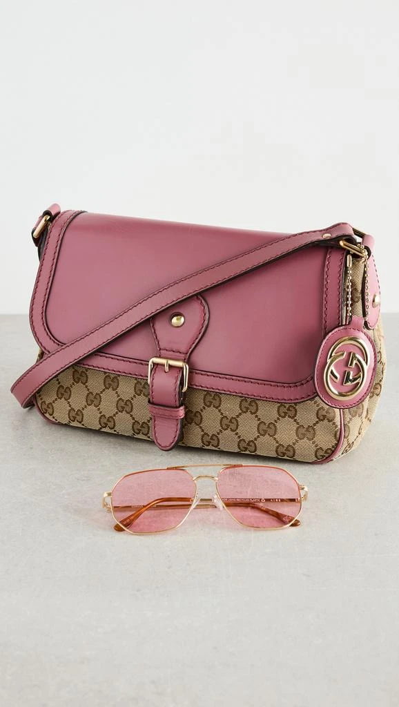 Shopbop Archive Gucci Buckle Flap Shoulder Bag, GG Canvas 2