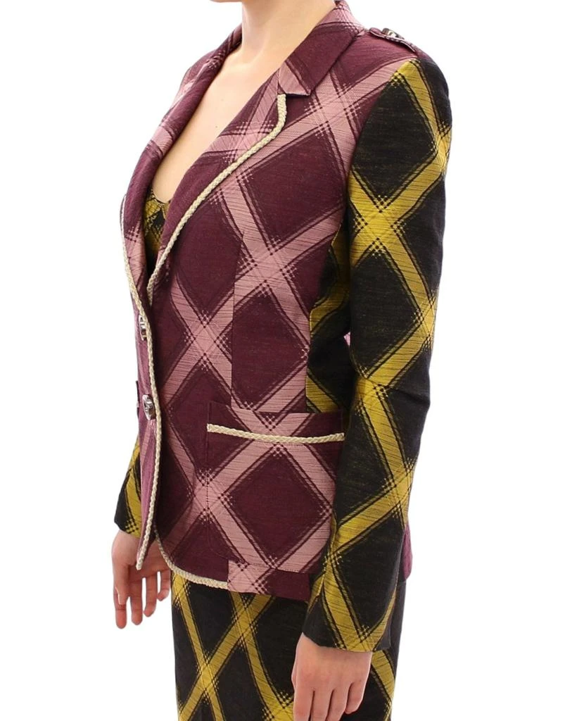 House of Holland House of Holland Chic Purple Checkered Jacket Blazer 5