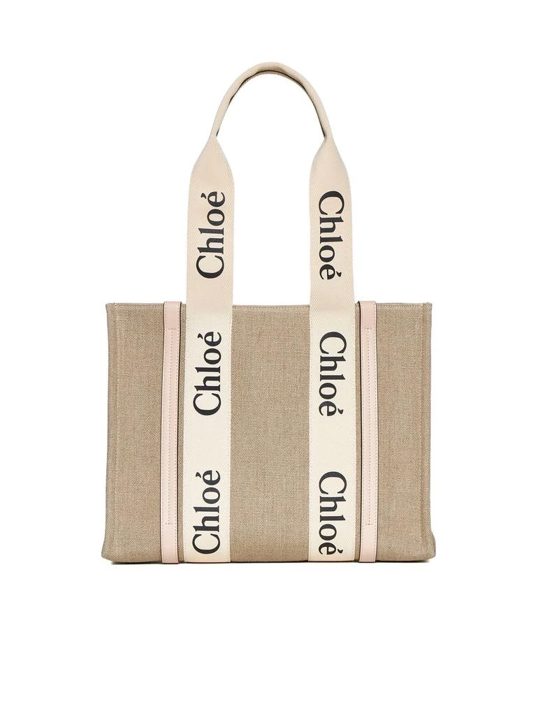 Chloé CHLOé | Medium Woody tote bag in linen | Women | PZ 1