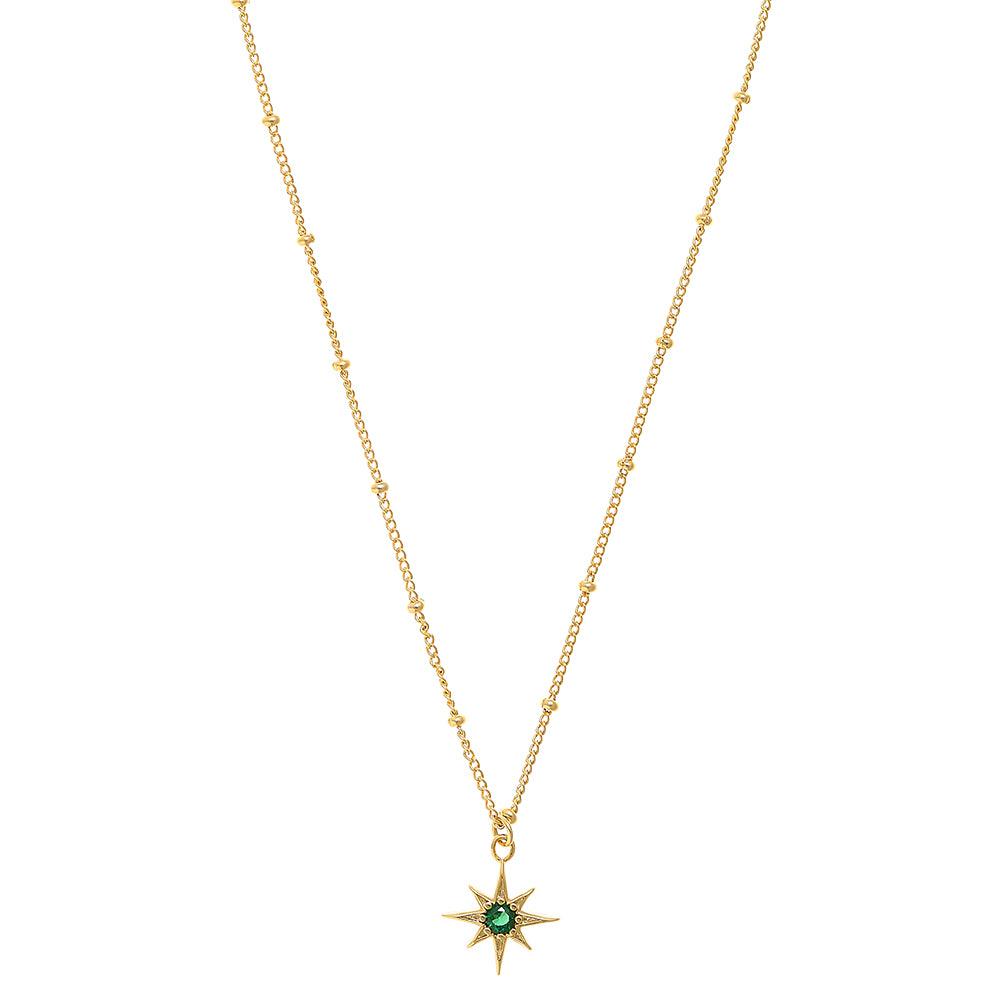 Orelia London Emerald Star Charm Necklace