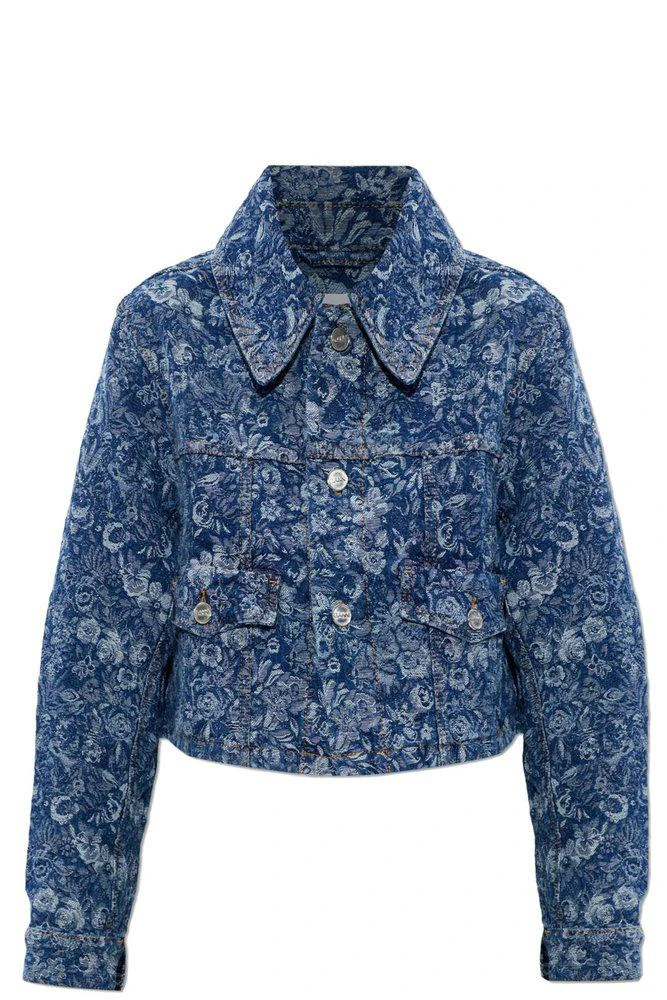 Ganni Ganni Floral Printed Denim Jacket
