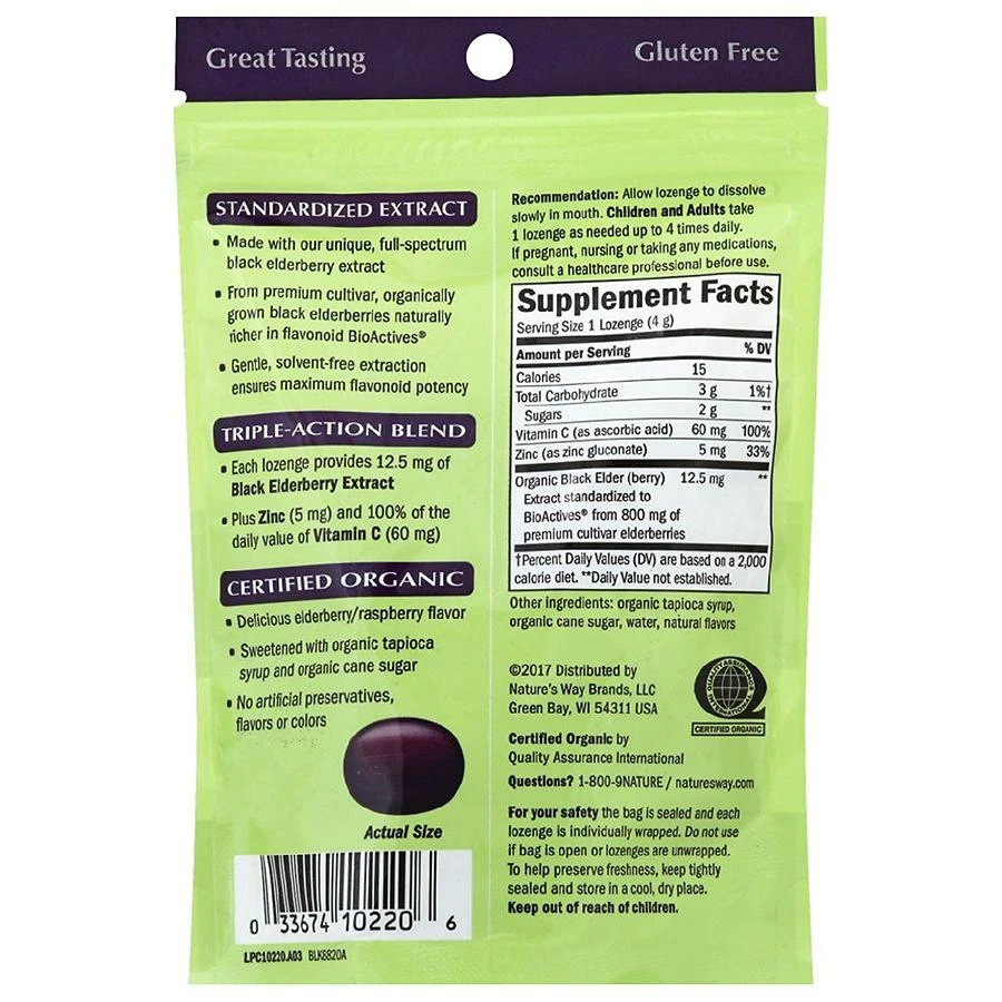 Nature's Way Sambucus Elderberry Zinc Lozenges Berry 4