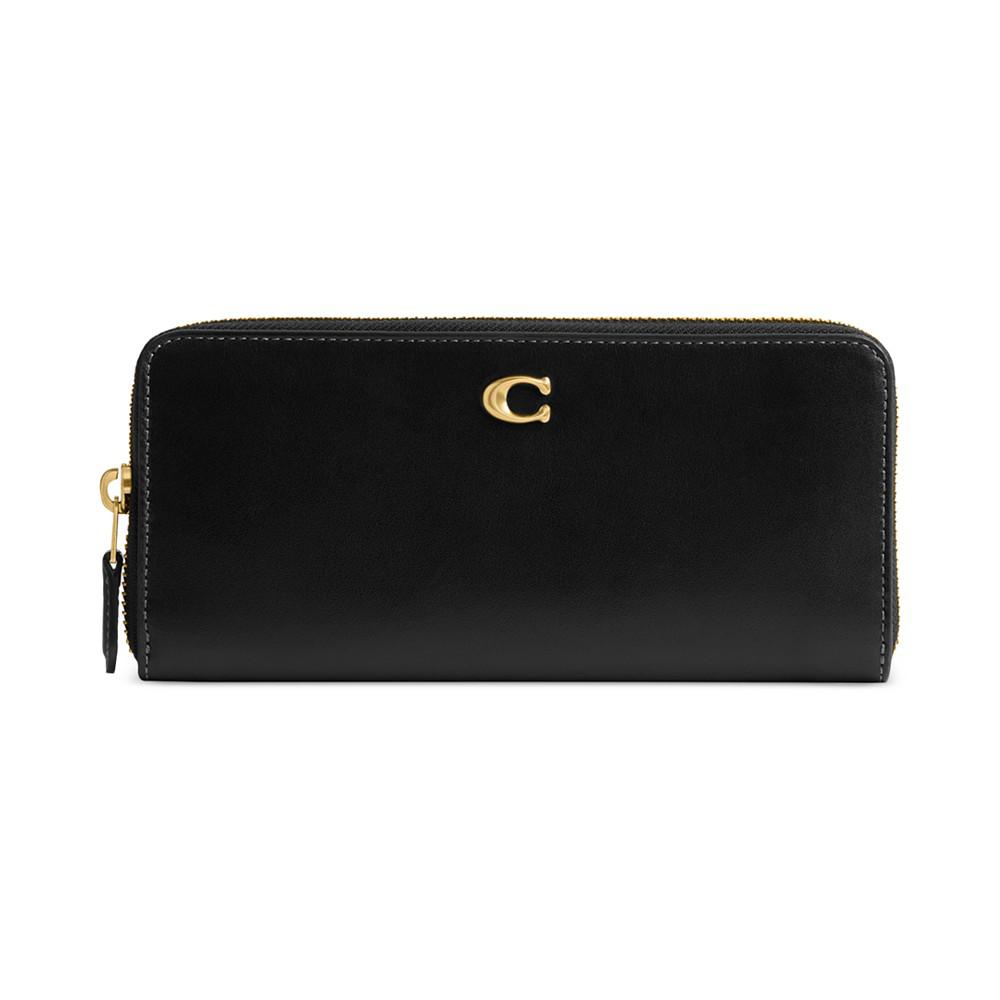 COACH Slim Accordion Leather Zip-Around Wallet