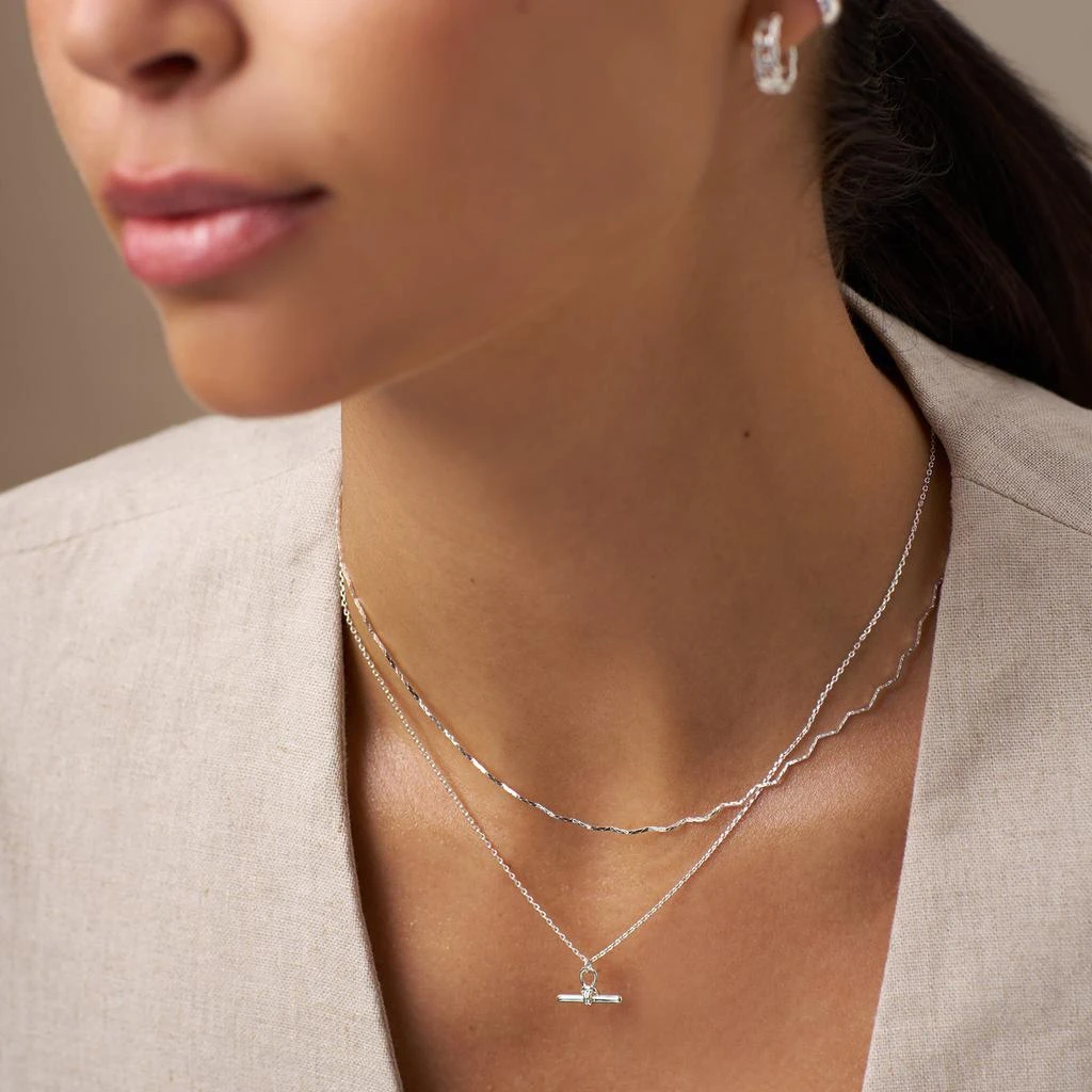 Orelia London Fine Wave Chain Necklace 2