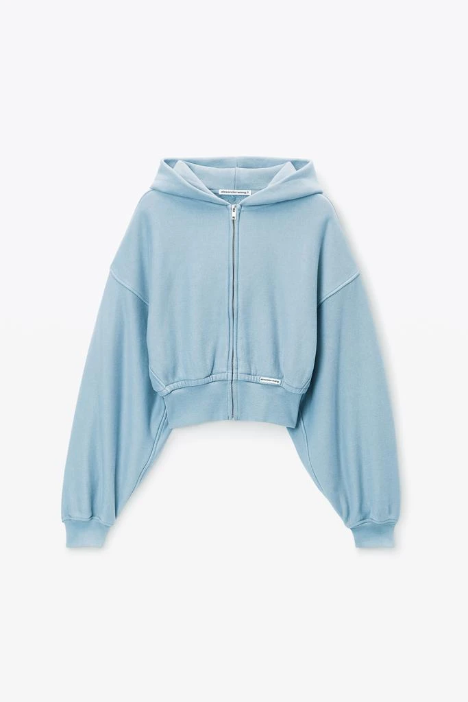 Alexander Wang Light Blue Cropped Zip-Up Hoodie 2