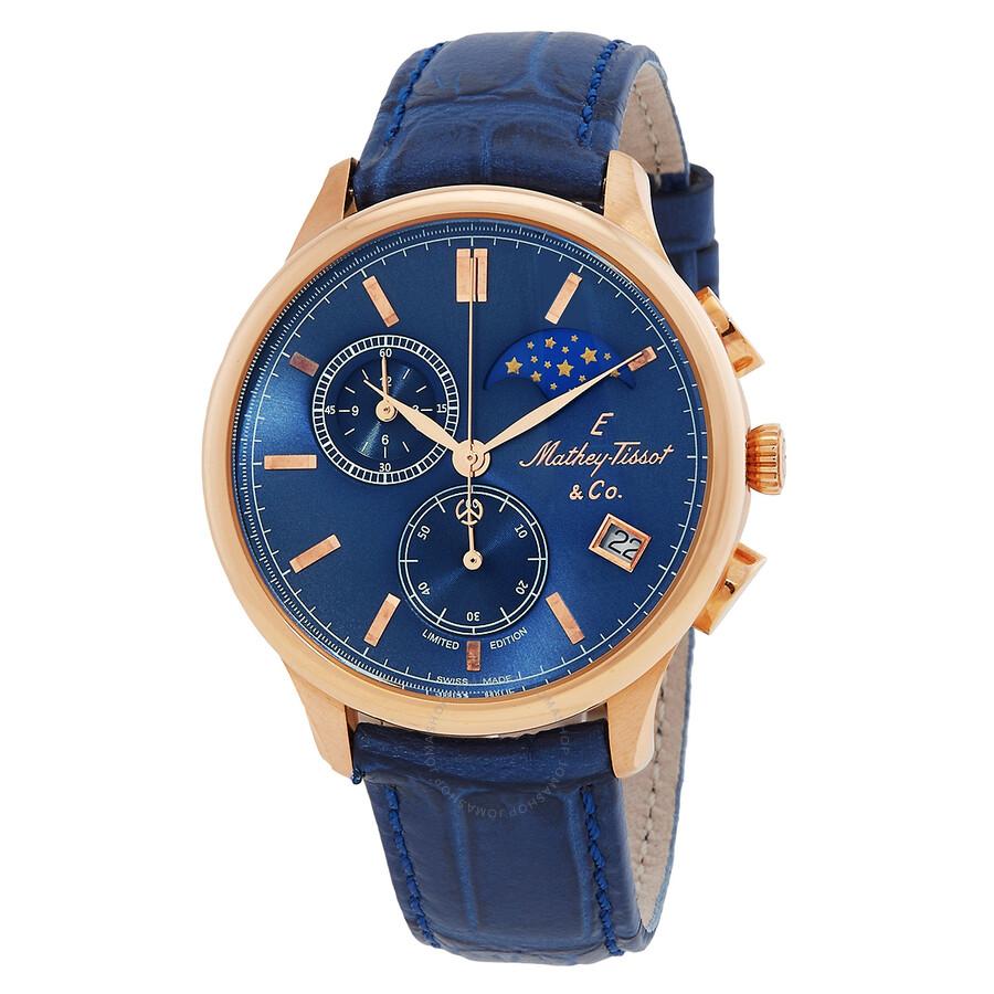 Mathey-Tissot Edmond G10 Chronograph Quartz Blue Dial Men's Watch H1886RCHPBU