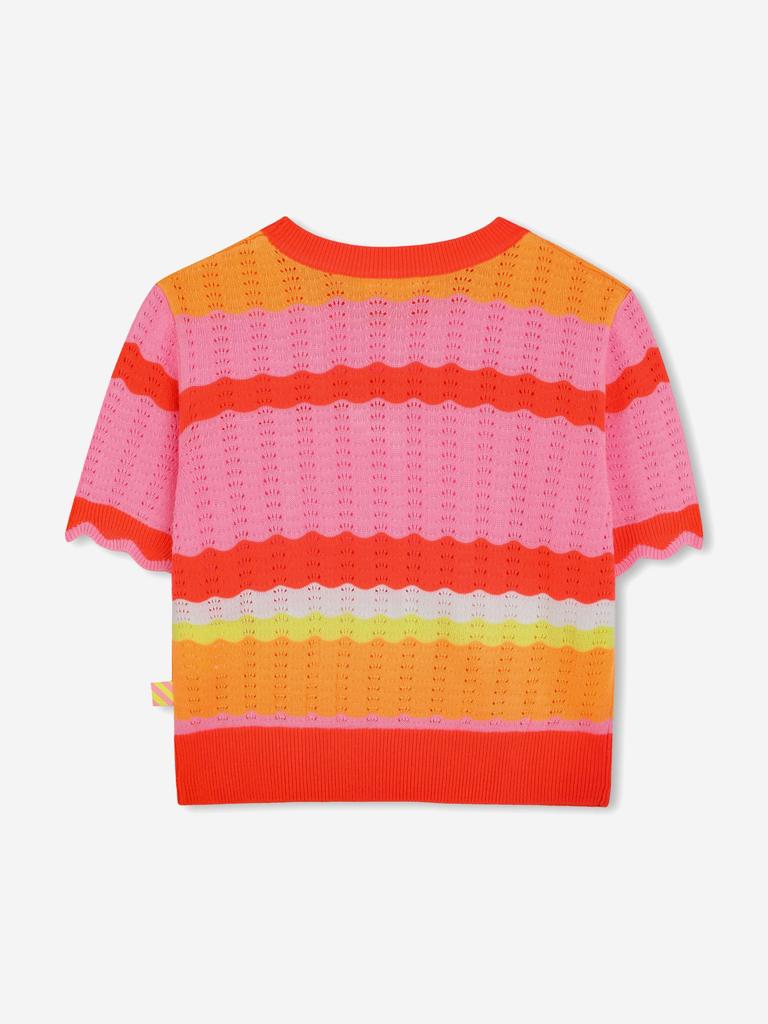 Billieblush Girls Striped Knitted Sweater in Orange